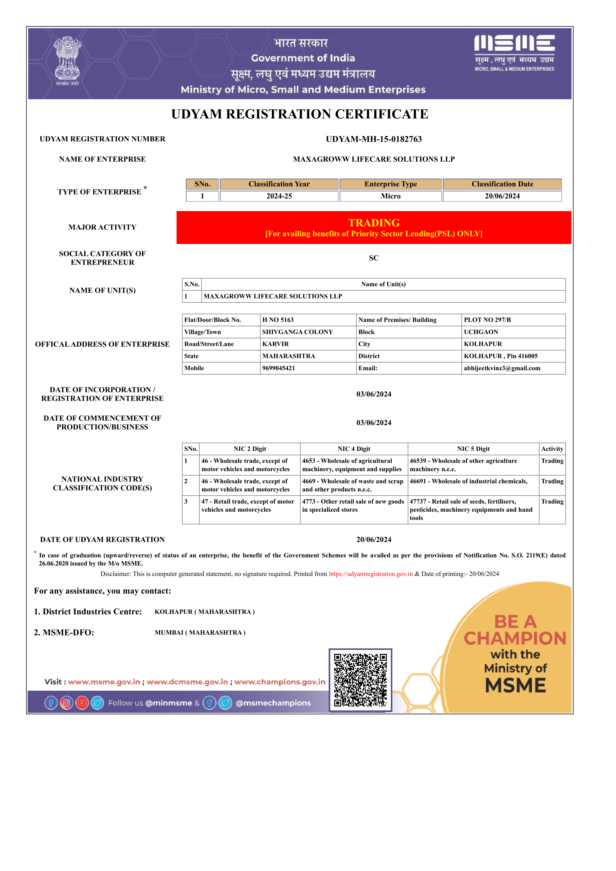 Maxagroww Lifecare Solutions LLP